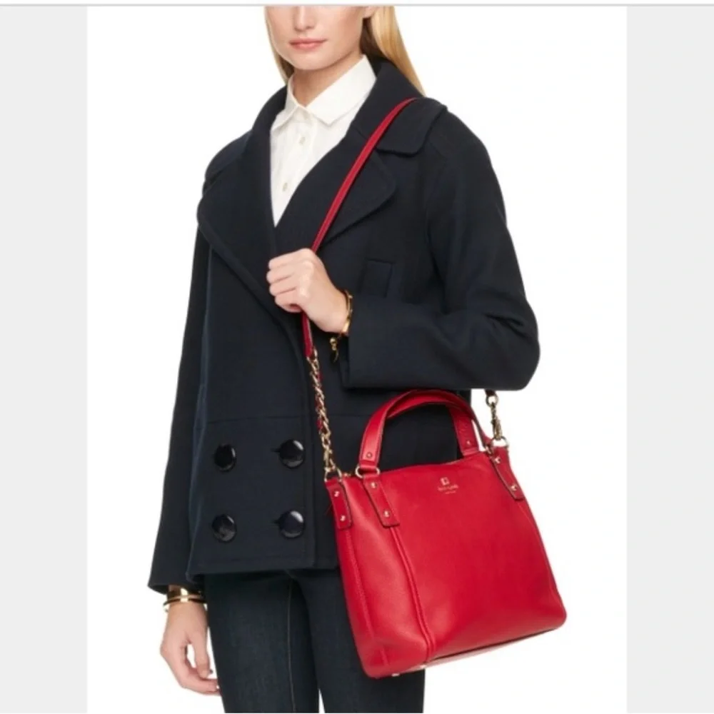 Kate Spade Pine Street Small Kori Leather Purse Red Gold Hardware